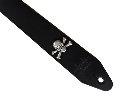 &quot;Maya&quot; Full Leather Overdrive Strap - Skull pin