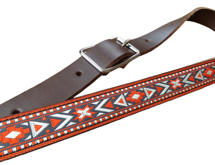 "Navajo" Slim Full Leather Strap - Brown
