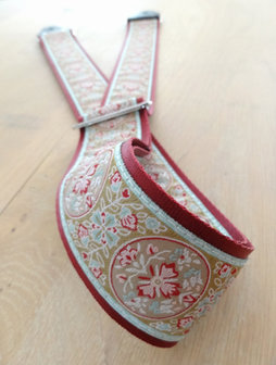 Maroon seatbelt backing