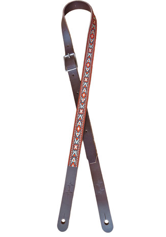 "Navajo" Slim Full Leather Strap - Brown